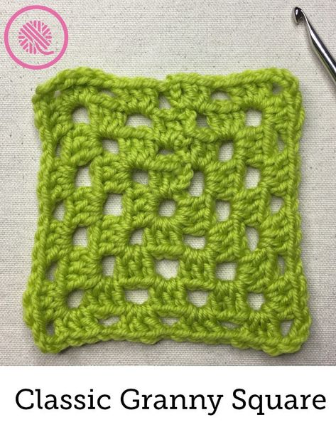 Learn to crochet a classic granny square with my new Beginner Video Series http://www.goodknitkisses.com/how-to-crochet-granny-squares/ #goodknitkisses #crochet #howtocrochet #beginnercrochet #crochettutorial #crochetvideo #grannysquare #learntocrochet #crochetafghan Classic Granny Square, Crochet Granny Squares, Cast On Knitting, Granny Square Projects, Crochet Classes, Granny Square Afghan, Granny Square Blanket, Double Crochet Stitch, Crochet Stitches Patterns