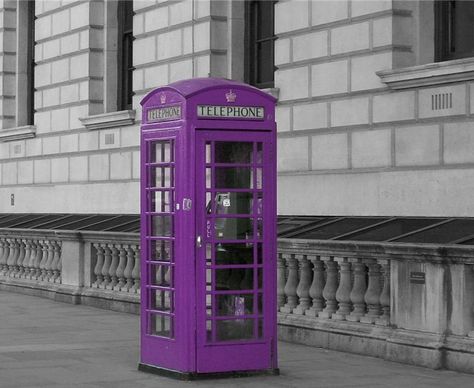 Purple British Phone Booth British Phone Booth, Red Phone Booth, Antique Phone, Antique Telephone, Mail Boxes, Telephone Box, Bedroom Wall Collage, The Color Purple, Telephone Booth