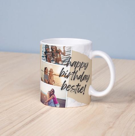 Happy Birthday Mug for Best Friend: Custom Photo Mug Personalized | Picture Mug for Birthday by VNJDecor on Etsy Photo Cup Gift Ideas, Customized Mugs Ideas, Birthday Mug Design, Cafe Booth, Mug Custom Design, Picture Cups, Happy Birthday Bestie, Personalized Photo Mugs, Photo Cup