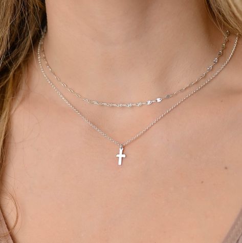 Silver cross necklace