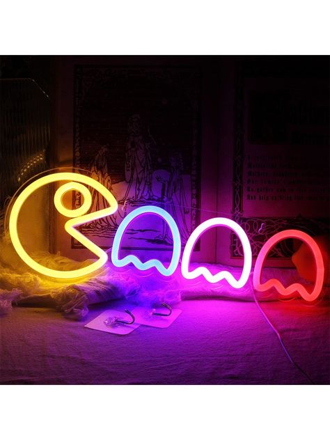 1pc 5v USB lady cute fun bedroom wall hanging decorative backboard neon | SHEIN IL Gamer Bedroom Decor, Gamer Bedroom, Hangout Room, Teen Boy Room, Gamer Room Decor, Neon Room, Bedroom Wall Hangings, Retro Room, Teenager's Room