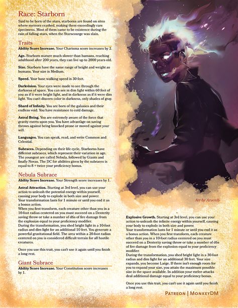 Custom Races Dnd, Dnd Mixed Races, D&d Races Homebrew, Dnd Class Ideas, D&d Races List, Dnd Race Homebrew, Dnd Hombrew Races, Spelljammer Dnd, Fantasy Races Ideas