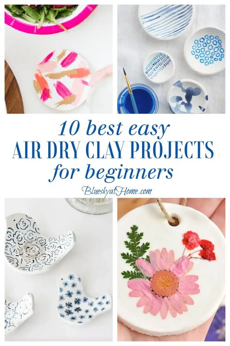 Easy Air Dry Clay Projects, Beginner Clay Projects, Diy Air Dry Clay Projects, Easy Air Dry Clay, Crafts For Beginners, Homemade Clay, Clay Magnets, Diy Air Dry Clay, Pretty Crafts