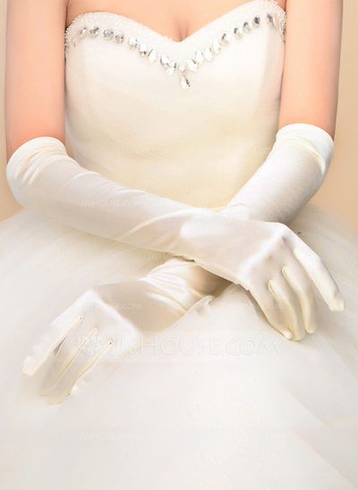 [US$ 5.99] Nylon Opera Length Bridal Gloves (014118015) Saloon Girls, Satin Gloves, Elbow Length Gloves, Gloves White, Evening Gloves, Formal Evening Wear, Formal Gloves, Opera Gloves, Wedding Gloves