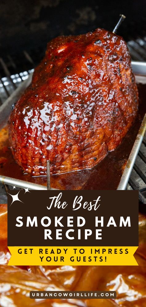 Looking for the perfect centerpiece? Look no further! Our Smoked Ham Recipe with heavenly glaze will steal the show at your dinner table. | glaze for ham, brown sugar glaze for ham, easy ham glaze, ham glaze recipe easy, smoked ham recipes, smoked ham recipes smokers, smoked ham, easy dinner recipes | Ham With Glaze, Easy Ham Glaze, Smoked Ham Recipe, Fresh Ham, Traeger Grill Recipes, Ham Glaze Recipe, Grilled Ham, Smoker Cooking, Ham Recipe