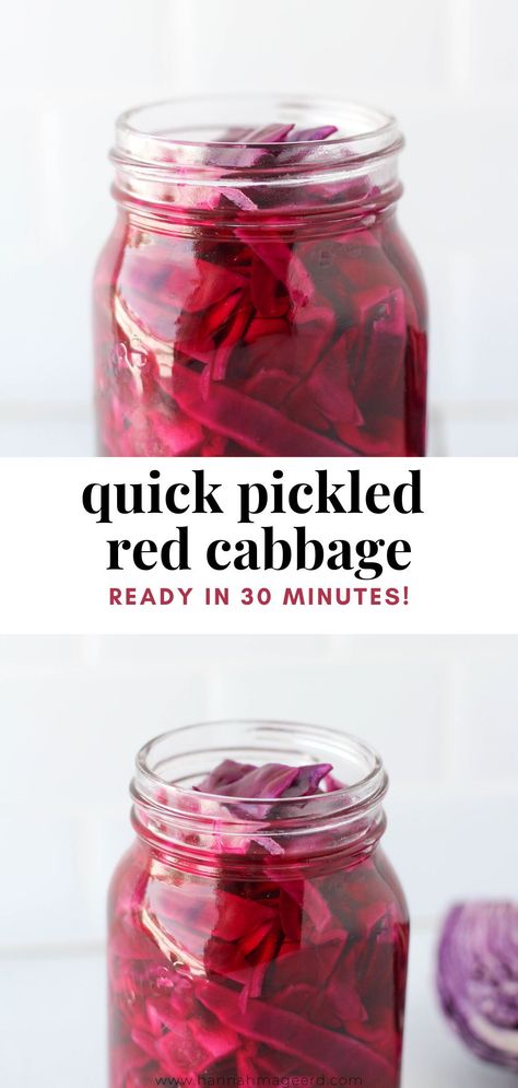 Nourish Bowls, Pickled Vegetables Recipe, Pickled Red Cabbage, Red Cabbage Recipes, Sandwiches Recipes, Quick Pickled, Pickled Cabbage, Recipes Paleo, Garlic Butter Chicken