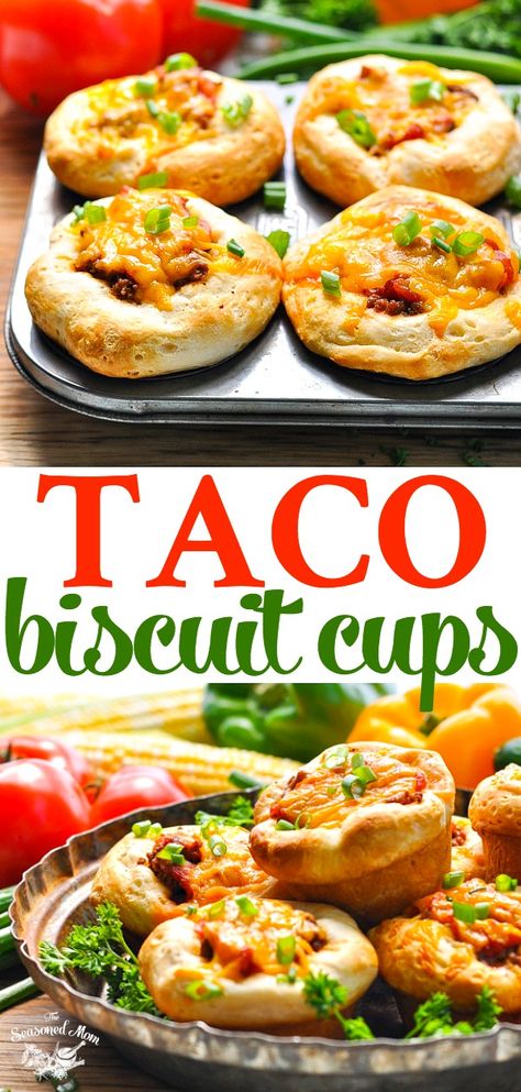 Dinner 5 Ingredients Or Less, Ground Beef Easy Dinner, Easy Dinner Ground Beef, Beef Recipes Easy Dinners, Taco Recipes Ground Beef, Vegetarian Tacos Recipes, Taco Tuesday Recipes, Low Carb Taco, Biscuit Cups