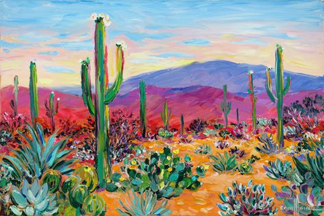 Desert – Cara Pabst Moran Arizona Desert Painting, Painting Desert Landscape, Desert Oil Pastel, Cactus Desert Painting, Desert Landscape Paintings Acrylic, Trippy Desert Art, Sunset Desert Painting, Desert Scene Painting, Desert Oil Painting