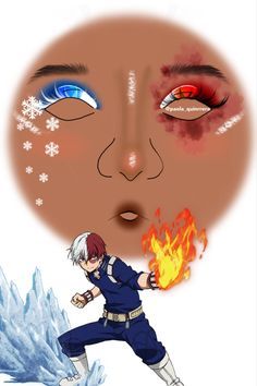 Todoroki Makeup Inspired, Makeup Anime, Anime Eye Makeup, Anime Cosplay Makeup, Makeup Drawing, Anime Makeup, Cute Eye Makeup, Eye Makeup Styles, Makeup Face Charts