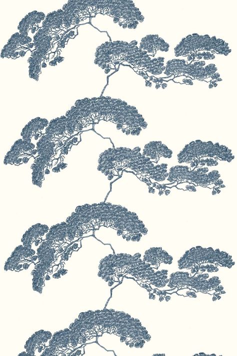 WIDTH (MM) : 1360 REPEAT (MM) : 603 STYLE : HALF DROP MATERIAL : 52% LINEN, 48% COTTON MIN ORDER : 1 METRE MARTINDALE : 40000 Tree Fabric, Japanese Tree, Chinese Pattern, Timorous Beasties, Asian Design, Japanese Textiles, Japanese Patterns, Japanese Prints, Japanese Fabric