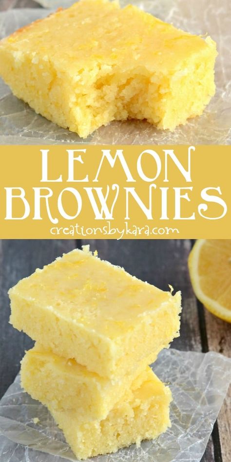 Easy Lemon Brownies, Lemon Brownies Recipe, Lemon Brownies, Lemon Dessert Recipes, Lemon Bars, حلويات صحية, Läcker Mat, Lemon Desserts, Lemon Recipes