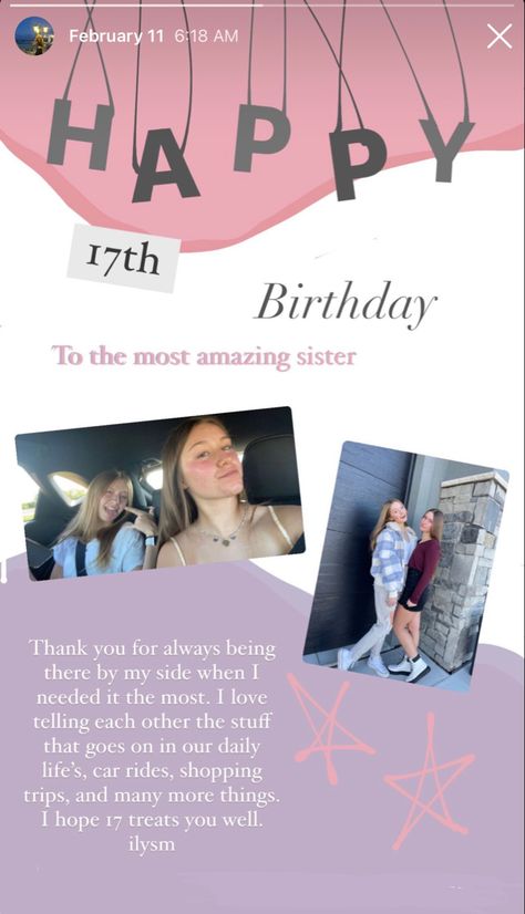 birthday Instagram story idea 17th Birthday Ideas, Instagram Story Idea, 17th Birthday, Instagram Story Ideas, Birthday Ideas, Daily Life, Instagram Story, Collage, Birthday