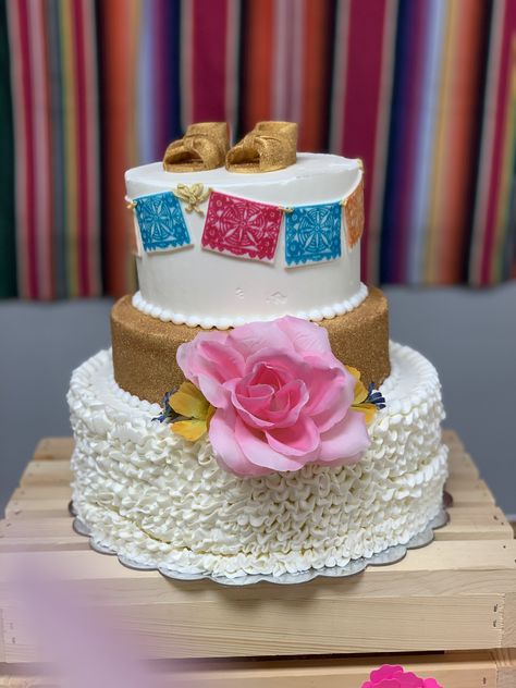 Cielito Lindo Baby Shower Cake, Taco Bout A Baby Cake, Mexican Theme Cake, Mexican Theme Baby Shower, Girl Mexican, Mexican Baby Shower, Baby Shower Cakes Girl, Mexican Theme, Fiesta Theme