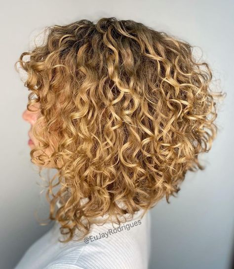 Blonde Stacked Bob for Curly Hair Stacked Inverted Bob Haircuts, Bob For Curly Hair, Long Curly Bob Haircut, Bob Haircuts For Curly Hair, Curly Inverted Bob, Bob Haircut Tutorial, Curly Bob Haircut, Curly Angled Bobs, Long Curly Bob