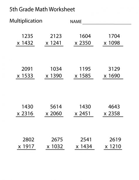 Printable 5th Grade Math Worksheets | Learning Printable 4th Grade Multiplication Worksheets, 4th Grade Multiplication, Grade 5 Math Worksheets, Math Fractions Worksheets, Math Division Worksheets, Math Multiplication Worksheets, Math Fact Worksheets, Fun Math Worksheets, 5th Grade Worksheets