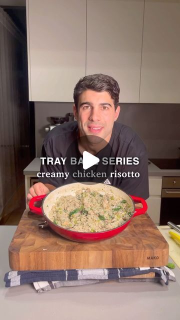 Christian Petracca on Instagram: "TRAY BAKE SERIES - Creamy chicken & mushroom risotto
Ingredients:
* 1-2 tbsp olive oil
* 500g chicken thigh skin on (season with salt & pepper)
* 2 tbsp butter
* 2 garlic cloves, minced
* 4 mushrooms, sliced
* 1/2 brown onion, diced
* 1.5 cups arborio rice
* 1/2 bunch of dill, roughly chopped
* 1/2 bunch parsley
* 1/2 lemon, juiced
* 1/2 cup frozen peas
* 2 cups chicken stock
* 500g chicken thigh
* 300g spinach leaves
* Salt and pepper to taste
* 1 cup freshly grated parmesan, to finish
Instructions
* Preheat oven to 180C (fan forced)
* Season chicken with salt & pepper
* Heat olive oil over medium heat in a large oven proof pan
* Cook chicken until browned. Remove and set aside.
* Return the pan to the stove. Add garlic and onion and cook for 2 minutes or Risotto Chicken Mushroom, Mushroom Chicken Risotto, Chicken Mushroom Risotto, Christian Petracca, Chicken And Mushroom Risotto, Pan Cooked Chicken, Creamy Chicken Mushroom, Season Chicken, Chicken Risotto