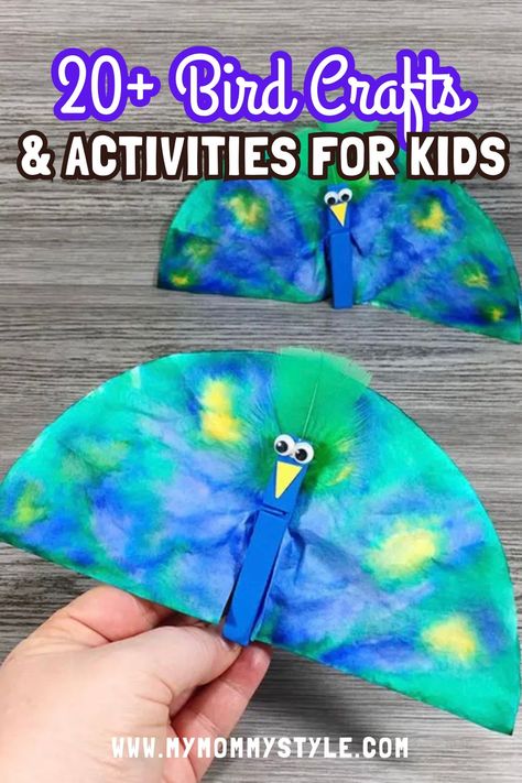 Spark creativity with these 20 easy bird crafts and activities for kids! From feathered friends to nests, these ideas will inspire imaginative play and learning about birds. Engage children in hands-on fun while exploring the wonderful world of birds. Bird Craft Kindergarten, Bird Process Art, Easy Bird Crafts For Preschoolers, Preschool Bird Crafts, Bird Crafts For Kids Easy, Bird Activities For Kids, Vbs Magnified, Bird Crafts For Kids, Preschool Birds