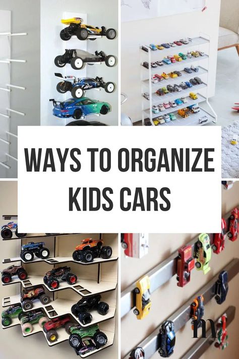 25+ Creative Ways To Organize Kids Cars Kids Room Toy Storage Car, Toy Cars Organization Ideas, Toy Car Storage Ideas Diy, Car Toys Organization Ideas, Storage For Hot Wheels Cars, Clever Toy Storage Ideas, How To Organize Cars Toys, Toddler Car Storage, How To Organize Hot Wheels