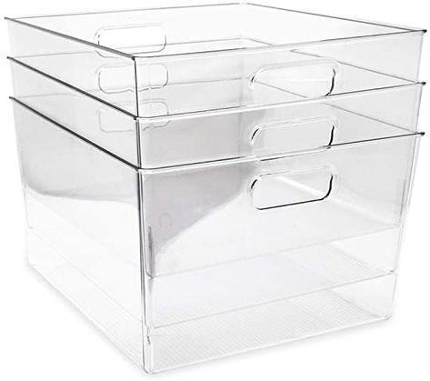 Large Plastic Storage Bins, Cube Shelf, Messy Closet, Cube Storage Shelves, Clear Storage Bins, Baby Closet Organization, Clear Bins, Pantry Closet, Clear Storage