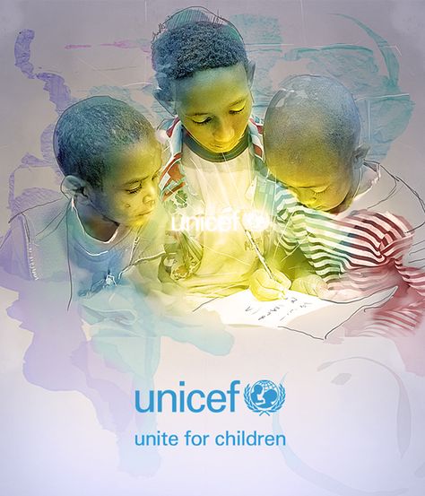 UNICEF on Behance Unicef Aesthetic, Unicef Poster, Unicef Volunteer, Children Graphic Design, English Photo, Detergent Powder, Technology Posters, Office Images, Poster Template Design