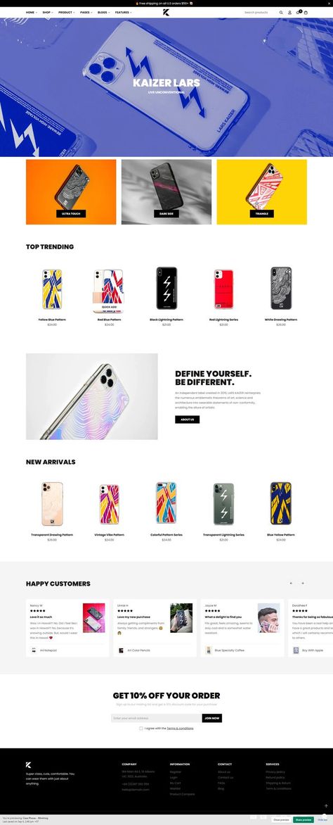 Phone Case Selling Shopify Theme Ecommerce Website to Sell Mobile Phone Cases Website Phone Design, Phone Case Website Design, Phone Website Design, Phone Case Websites, Theme For Phone, Mobile Case Design, Web Design Creative, Phone Case Store, Best Shopify Themes