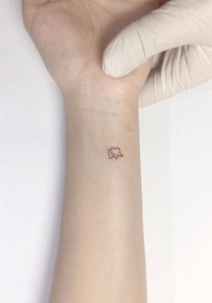 Tiny Elephant Tattoo, Tattoo Elephant, Elephant Tattoo Design, Shape Tattoo, Small Girl Tattoos, Small Elephant, Elephant Tattoo, Elephant Tattoos, Body Modification