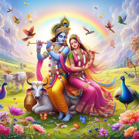 Shree Krishna And Radha, Quotes Artwork, Jay Shree Krishna, Krishna And Radha, Bal Krishna Photo, Radha Krishna Holi, Krishna Drawing, Holi Special, Lord Krishna Hd Wallpaper