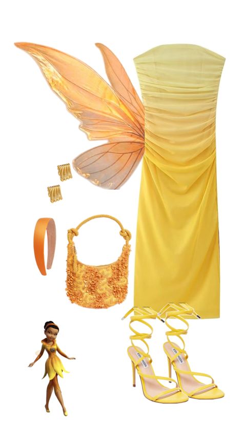 Yellow Fairy Costume, Inside Out Costume, Fairy Costume Diy, Yellow Fairy, Tinkerbell Costume, Halloween Fairy, Cute Halloween Costumes, Halloween News, Fairy Costume