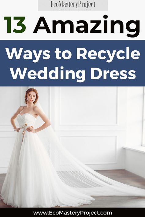 The wedding dress is the most important garment that a bride will ever wear. It's also one of the most expensive garments so it makes sense to want to get as much use out of it as possible! Check out these 13 amazing ways you can recycle your wedding dress and extend its life for years after your big day. #weddingdressrecycleideas #bridalfashion Recycled Wedding Dress, Recycled Wedding Dress Ideas, Reuse Wedding Dress, Recycle Wedding Dress, Upcycling Crafts, Recycled Wedding, Wedding Dress Costume, Save Nature, Money Frugal