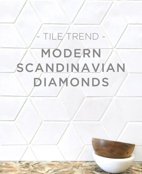 Tile Trend: Modern Scandinavian Diamonds – Mercury Mosaics Diamond Tile Backsplash Kitchen, Scandinavian Tile Backsplash, Scandi Backsplash, Rhombus Tile Backsplash, Rhombus Backsplash, Scandinavian Kitchen Tiles, Scandinavian Kitchen Backsplash, Diamond Tile Backsplash, Geometric Tile Backsplash