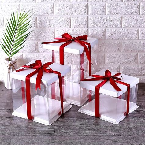 Cake Boxes Packaging, Transparent Cake, 7ft Christmas Tree, Bridal Gift Box, Cake Packaging, Branding Design Packaging, Clear Box, Cake Box, Gift Cake