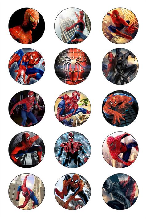 SPIDERMAN 1 inch Bottle Caps Images / Digital by GELATODESIGN, $1.50 Spiderman 1, Bottle Cap Necklace, Bottle Cap Art, Cake Printing, Edible Printing, Bottle Cap Crafts, Bottle Cap Images, Edible Ink, Bottle Top