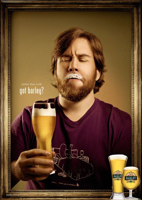 Bavaria Beer, Barley Beer, Creative Advertisement, Beer Display, Got Milk, Beer House, Beer Ad, Beer Poster, Publicidad Creativa