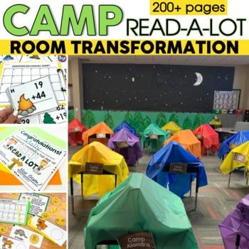 Camp Learned A Lot Classroom, Camp Read A Lot Decorations, Classroom Camping Day, Camping Day In The Classroom, Camping Vbs Theme, Camping Theme Classroom Decorations, Camp Read A Lot, Classroom Camping Theme, Camp Classroom