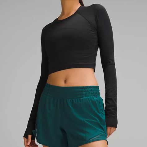 Brand New With Tags Lululemon Swiftly Tech Cropped Long-Sleeve Shirt 2.0 Color: Black Designed For Running & Training Minimal Seams To Reduce Chafe Lightweight Mesh Construction For Breathability Added Elastane Improves Stretch And Shape Retention 100% Of The Polyester In This Product Is Recycled (Excluding Trims) Slim Fit, Cropped Length Skims Your Body Cut Above The Waistperfect With High-Rise Pants Silverescent Technology, Powered By X-Static, Inhibits The Growth Of Odour-Causing Bacteria On Black Swiftly Tech, Lululemon Swiftly Tech Long Sleeve, Lululemon Swiftly Tech, Lululemon Swiftly, Swiftly Tech, High Rise Pants, Womens Long Sleeve Shirts, Tweed Jacket, Dress Details