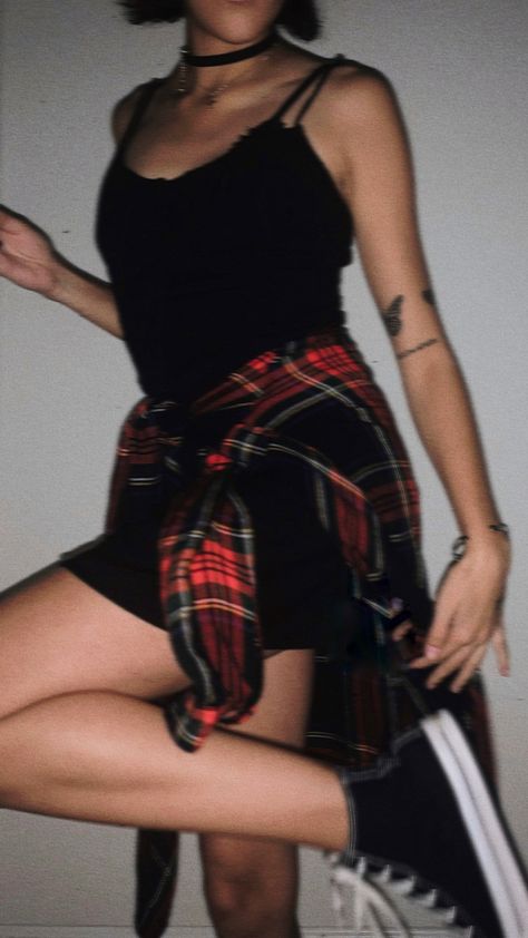 Black Dress With Flannel, 2016 Aesthetic Outfits, 2014 Grunge Outfits, Grunge Style Girl, 2014 Tumblr Aesthetic Outfits, Tumblr Grunge Outfits, 2014 Tumblr Grunge, Dress With Flannel, Tumblr Summer Outfits