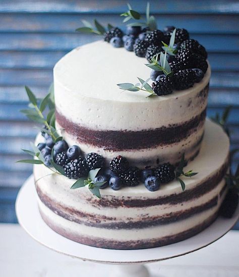 Naked Cakes, Chocolate Wedding Cake, Birthday Cake Chocolate, Simple Wedding Cake, Chocolate Cherry, Food Cakes, Pretty Cakes, Cake Inspiration