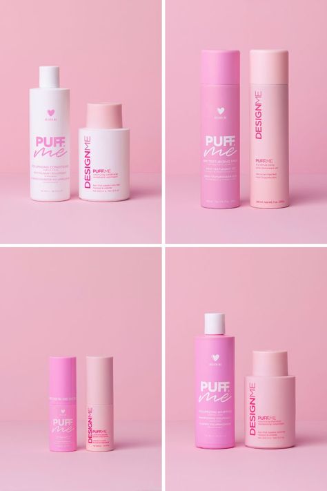 DESIGNME pink hair care products rebrand Pink Skincare Packaging, Pink Cosmetic Packaging, Haircare Packaging Design, Hair Care Packaging Design, Skincare Brand Packaging, Hair Care Branding, Hair Product Packaging, Hair Packaging Design, Hair Care Packaging