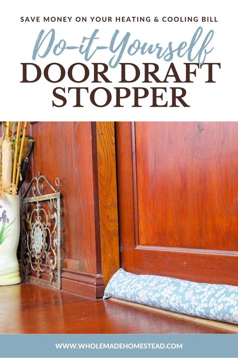 Keep your heating and cooling costs down while blocking out unwanted noise and light with a do-it-yourself door draft stopper. Get step by step instructions on how to make a simple draft blocker using just 3 materials. Great project for seamstresses or crafters of all levels. Diy Door Draft Stopper, Draft Stopper Diy, Door Stopper Diy, Door Draft Blocker, Draft Blocker, Door Draft Stopper, Make A Door, Door Draught Stopper, Door Draft