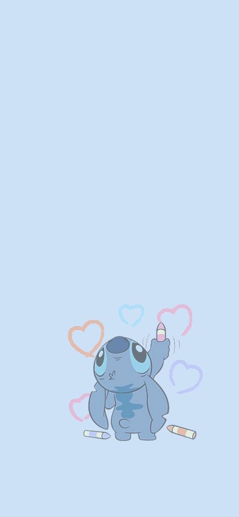 Blue Wallpaper Stitch, Blue Aesthetic Stitch, Aesthetic Stitch Wallpaper, Disney Stitch Wallpaper, Stitch Wallpapers, Wallpaper Stitch, Light Blue Wallpaper, Stitch Wallpaper, Aesthetic Disney