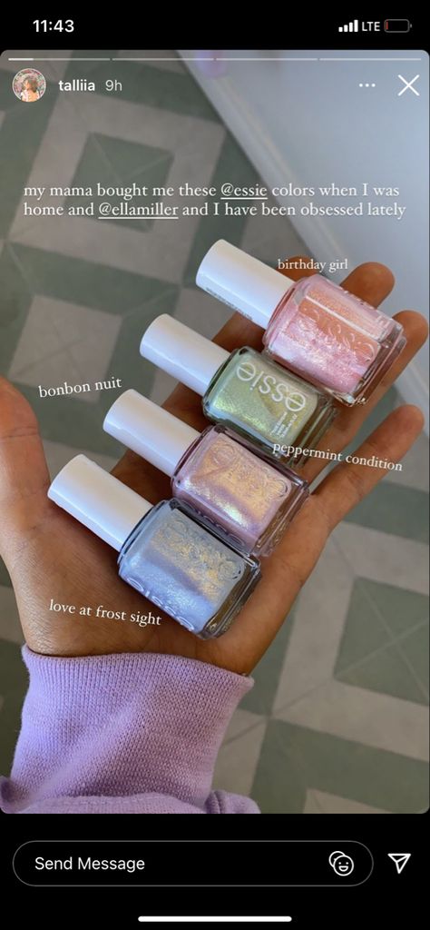 Best Pink Gel Nail Polish, Shimmering Nail Polish, Non Gel Nails Polish, Natural Painted Nails Simple, Nail Polish Inspo Natural Nails, Essie Shimmer Nail Polish, Nails With Just Nail Polish, Can Make Nail Polish, Essie Nail Polish 2023