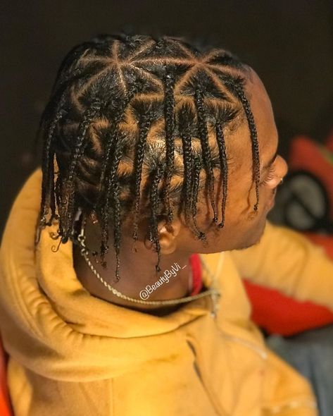 Triangle Part Braids Men, Triangle Box Braids Men, Single Plaits Braids Black, Men Braids Hairstyles Cornrows, Box Braids Triangle Parts, Connor Macgregor, Bun Men, Men Braids Hairstyles, Braids Hairstyles Cornrows