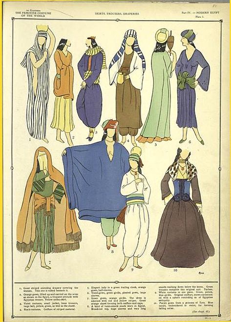 One of hundreds of thousands of free digital items from The New York Public Library. Modern Egyptian Fashion, Ancient Egyptian Fashion, Egyptian Fashion, Architecture Collection, Egyptian Culture, Vintage Advertisement, Wonderful Images, Historical Clothing, Painting Illustration