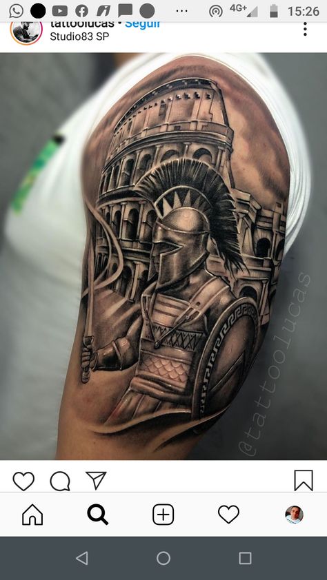 Roman Knight Tattoo, Roman Shoulder Tattoo, Gladiator Colosseum Tattoo, Roman Colosseum Tattoo, Colosseum Tattoo, Religous Tattoo, Armour Tattoo, Shoulder Armor Tattoo, Warrior Tattoo Sleeve