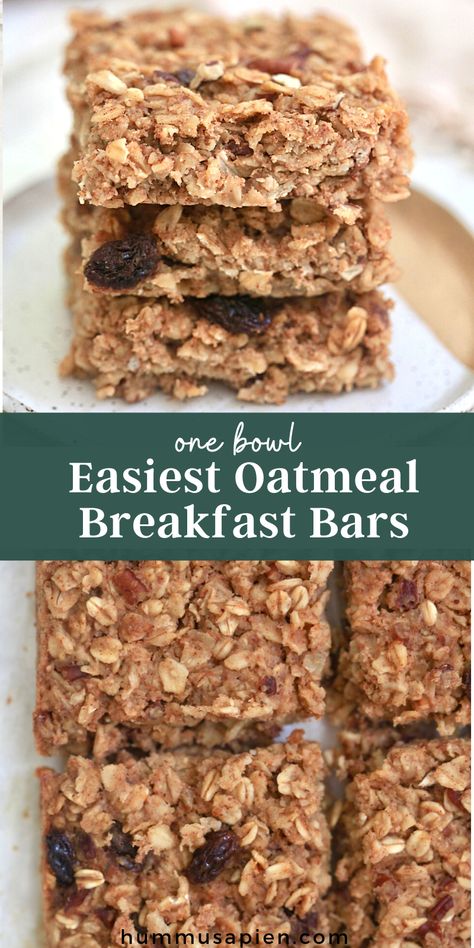 Oatmeal Bar Recipes Healthy, Healthy Morning Oat Bars, Oatmeal Bake Bars Breakfast Recipes, High Protein Breakfast Bars Recipes, Easy Baked Oatmeal Bars, Oatmeal Bar Ideas, Healthy Breakfast Snacks On The Go, Quick Oatmeal Breakfast Recipes, Easy Oatmeal Breakfast Bars