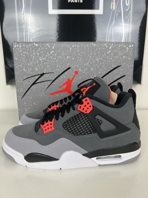 Jordan 4 Infrared, Cute Jordans, Zapatillas Jordan Retro, Nike Shoes Women Fashion, Pretty Sneakers, Parfum Chanel, Nike Air Jordan 4, Trendy Shoes Sneakers, Nike Fashion Shoes