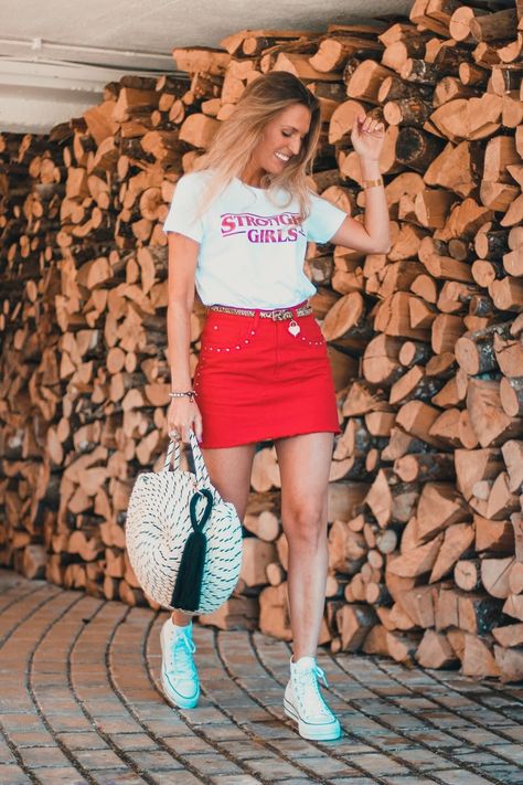 Outfit Primavera, Strong Girls, Fits Inspo, Red Fashion, Outfits Casuales, Fitness Inspo, Mini Skirts, Zara, Red