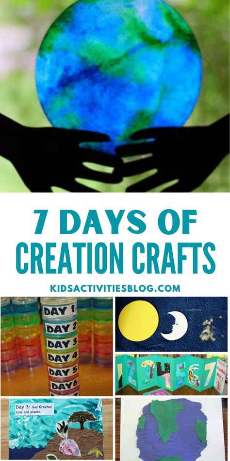 Craft For Creation Story, World Creation Ideas, Day 7 Of Creation Craft, Creation Themed Crafts, Day Six Of Creation Craft, Sabbath Crafts For Kids, God's Creation Drawing, Days Of Creation Bible Craft, God's Creation Crafts For Preschool