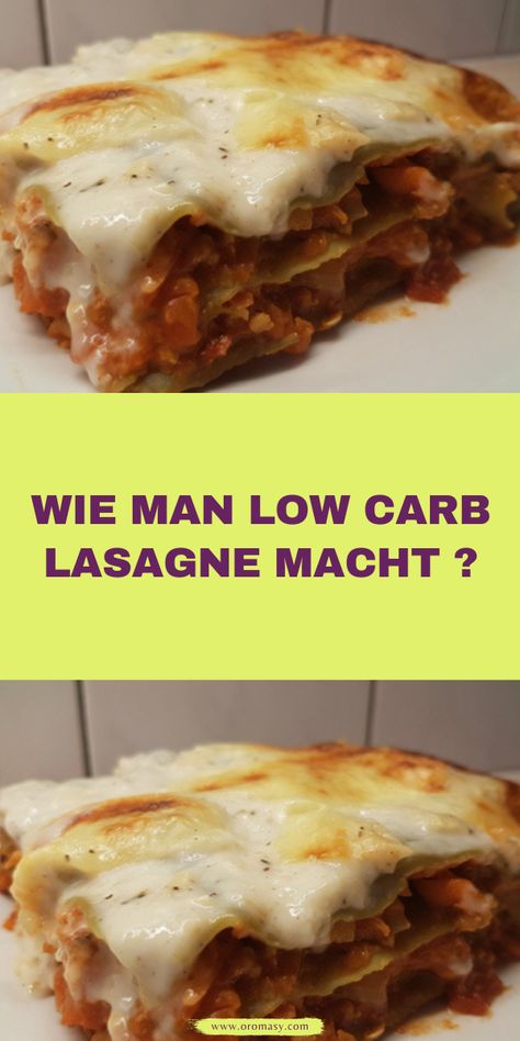 WIE MAN LOW CARB LASAGNE MACHT ? Lasange Recipe, Low Carb Lasagne, Healthy Recipes Easy Snacks, Easy Snacks, Easy Healthy Recipes, Weight Watchers, Lasagna, Parmesan, Low Carb