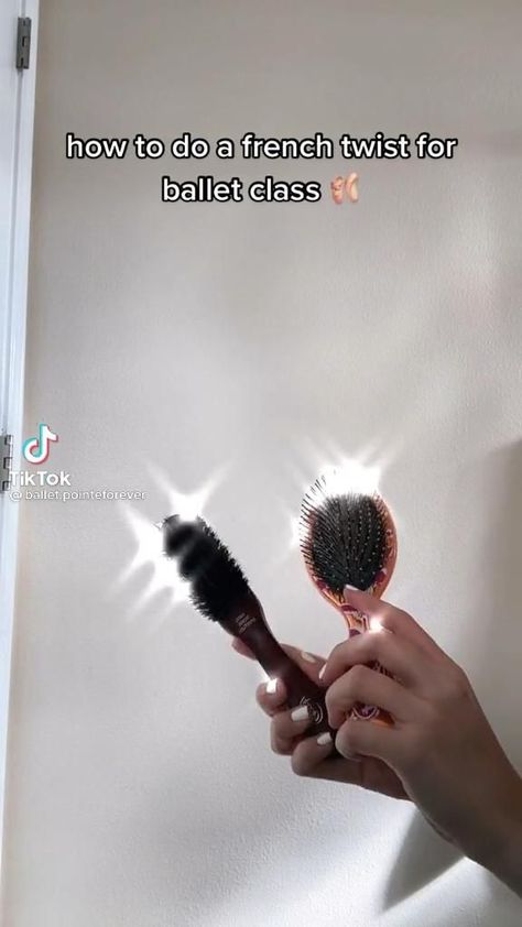 @ballet.pointforever on tiktok Ballet Updo Hairstyles, French Twist Ballet Bun, Cute Buns For Dance, Aesthetic Hairstyles For Dance, Ballet Hairstyles For Long Hair, Ballet Hair Styles Dancers, Cool Ballet Buns, Ballet Aesthetic Hair, Ballet Buns For Long Hair